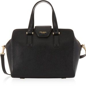 Henri Bendel Houston Satchel Black Leather Bag